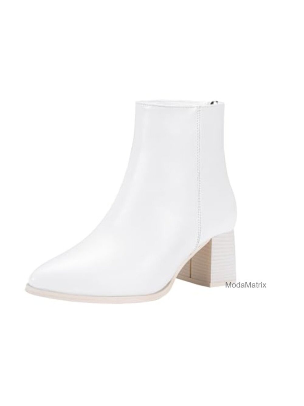 Women's Pointed Toe Ankle Chunky Block High Heel Boots Back Zipper